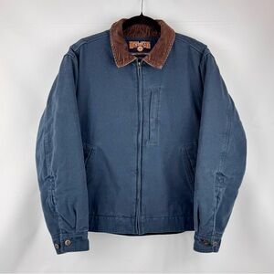 Duluth Men's Navy Blue Canvas Chore Barn Jacket Field Coat Corduroy Collar M